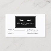 Wimpers met Paarse/Roze Glitter Salon Verwijzing (Achterkant)