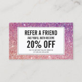 Wimpers met Paarse/Roze Glitter Salon Verwijzing (Voorkant)