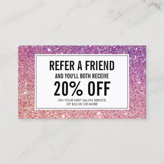 Wimpers met Paarse/Roze Glitter Salon Verwijzing (Voorkant)