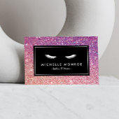 Wimpers met Paarse/roze Glitter Visitekaartje