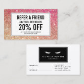 Wimpers met Rode/Bronzen Glitter Salon Verwijzing (Voorkant / Achterkant)