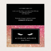 Wimpers met Rood/Brons Glitter Salon Aftercare Visitekaartje (Buitenkant ongevouwen)