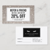 Wimpers met Silver Glitter Salon Verwijzing (Voorkant / Achterkant)
