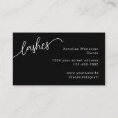 Wimpers Minimaal Zwart Wit Script Foto Visitekaartje (Achterkant)