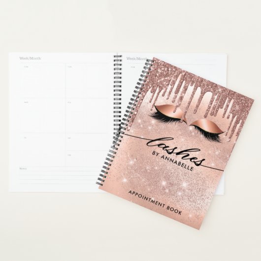 Wimpers Modern Rose Goud  Afspraakboek Planner (Display)
