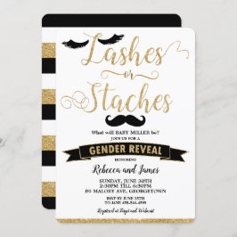 Wimpers of Staches Geslacht onthullen Baby shower Kaart