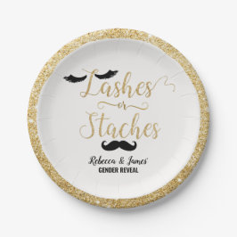 Wimpers of Staches Geslacht onthullen Baby shower Papieren Bordje