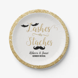 Wimpers of Staches Geslacht onthullen Baby shower Papieren Bordje