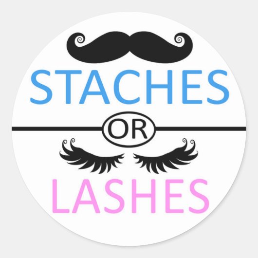 Wimpers of Staches geslacht onthullen stickers (Voorkant)