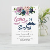 wimpers of staches Geslacht onthullen uitnodiging (Staand voorkant)