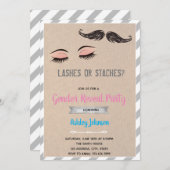 Wimpers of toestanden onthullen genderuitnodiging kaart (Voorkant / Achterkant)