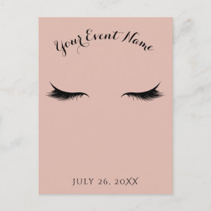 Wimpers Oogharen Schoonheidssalon Spa Make-up Even Uitnodiging Briefkaart