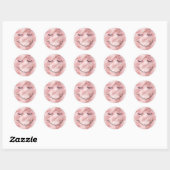 Wimpers Roze Faux Fur Ronde Sticker (Vel)