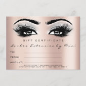 Wimpers Roze Rose Grijs Make-up Certificaat Gift (Voorkant)