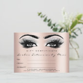 Wimpers Roze Rose Grijs Make-up Certificaat Gift (Staand voorkant)