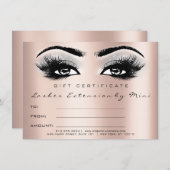 Wimpers Roze Rose Grijs Make-up Certificaat Gift (Voorkant / Achterkant)