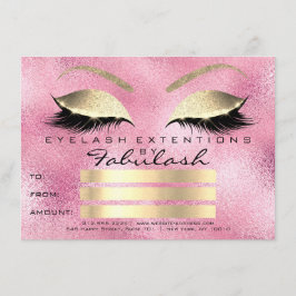 Wimpers Roze Roze Gouden Make-up Certificaat Cadea