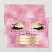 Wimpers Roze Roze Gouden Make-up Certificaat Cadea (Voorkant / Achterkant)