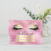 Wimpers Roze Roze Gouden Make-up Certificaat Cadea (Staand voorkant)