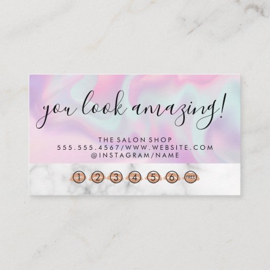 Wimpers | Schoonheid | Kleurrijke Vloeibare Achter Klantenkaartje (Achterkant)