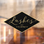 Wimpers Script Tekst Goud/Zwart Raamsticker (Vel 2)