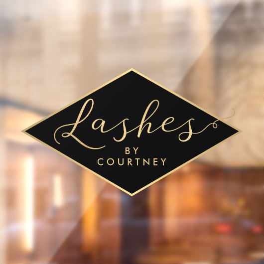 Wimpers Script Tekst Goud/Zwart Raamsticker (Vel 2)