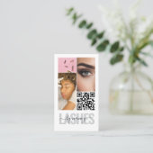 wimpers Typografie 3 Foto Collage Qr Code Logo Visitekaartje (Staand voorkant)