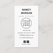 wimpers Typografie 3 Foto Collage Qr Code Logo Visitekaartje (Achterkant)