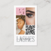 wimpers Typografie 3 Foto Collage Qr Code Logo Visitekaartje (Voorkant)