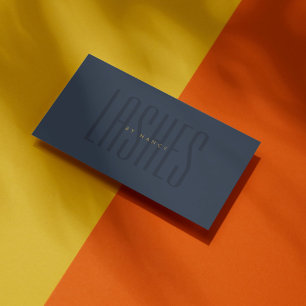 Wimpers Typografie Minimalistisch Navy Blauw Visitekaartje