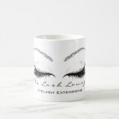 wimpers uitbreiding schoonheid make-up zilver wit  koffiemok (Center)