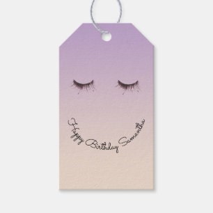 Wimpers van lavendelcrème cadeaulabel