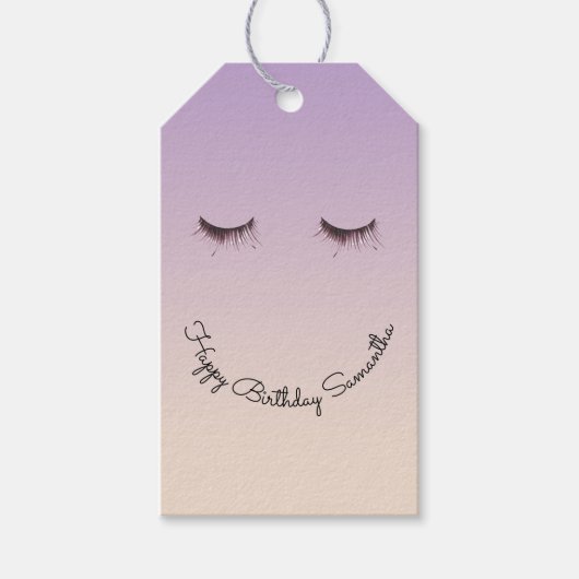 Wimpers van lavendelcrème cadeaulabel (Voorkant)