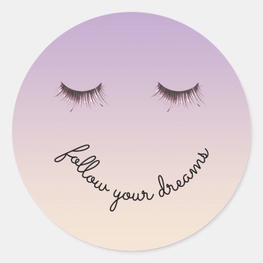 Wimpers van lavendelcrème ronde sticker (Voorkant)