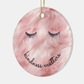 Wimpers Vriendelijkheid Roze Faux Fur Keramisch Ornament (Links)