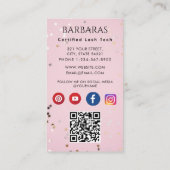 Wimpers Wimper Make-up Artiest Roze fonkelt Salon Visitekaartje (Achterkant)