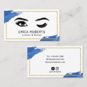Wimpers Wimper Make-up Artist Navy Brush Stroke Visitekaartje (Voorkant / Achterkant)