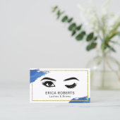 Wimpers Wimper Make-up Artist Navy Brush Stroke Visitekaartje (Staand voorkant)
