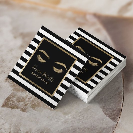 wimpers wimper make-up kunstenaar moderne strepen  vierkante visitekaartje