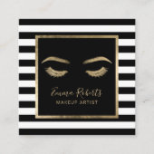 wimpers wimper make-up kunstenaar moderne strepen  vierkante visitekaartje (Voorkant)
