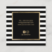 wimpers wimper make-up kunstenaar moderne strepen  vierkante visitekaartje (Achterkant)