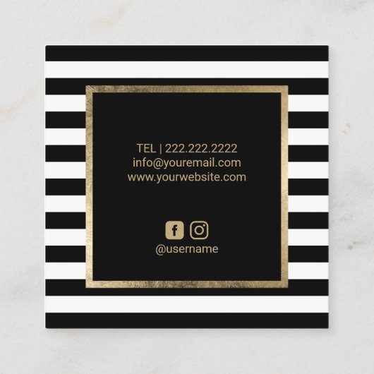 wimpers wimper make-up kunstenaar moderne strepen  vierkante visitekaartje (Achterkant)
