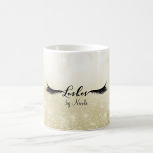 WIMPERS Wimperen Goud Glam Gepersonaliseerde Schoo Koffiemok