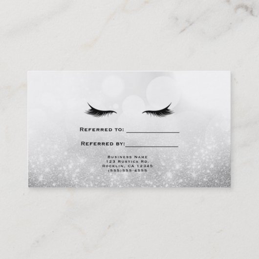 Wimpers Wimpers Extensies Zilver Verwijs een vrien Aanbevelingskaartje (Achterkant)