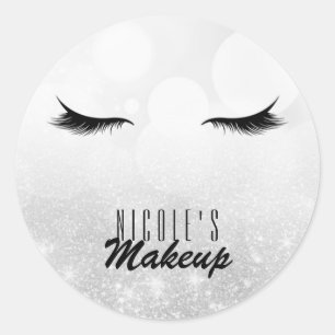 Wimpers Wimpers Extensies Zilveren Beauty Aangepas Ronde Sticker