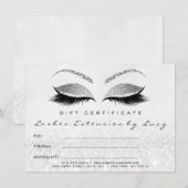 Wimpers Witte Zilveren Make-up Certificaat Cadeau (Voorkant / Achterkant)