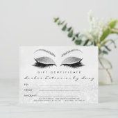 Wimpers Witte Zilveren Make-up Certificaat Cadeau (Staand voorkant)