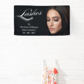 wimpers, zwart moderne foto schoonheidssalon spandoek (Insitu)