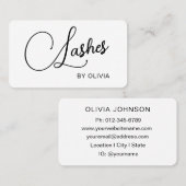 Wimperstylist Modern Zwart Wit Visitekaartje (Voorkant / Achterkant)