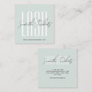 Wimperstylist moderne typografie script lichtblauw vierkante visitekaartje